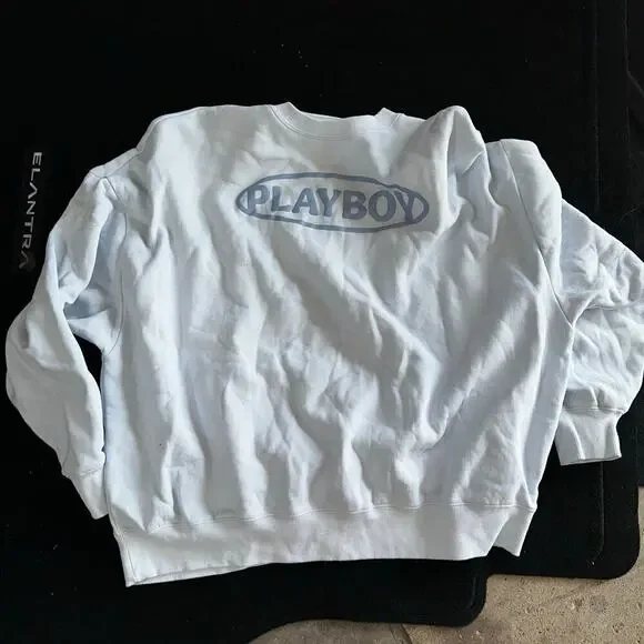 Packing X playboy baby blue oversized crew neck sz s - Picture 2 of 6